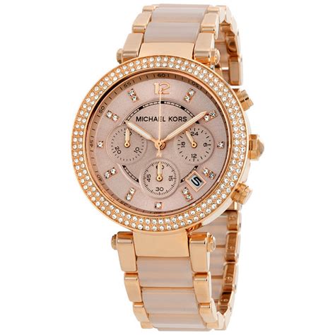 rose gold michael kors women's watch|michael kors women's parker watch.